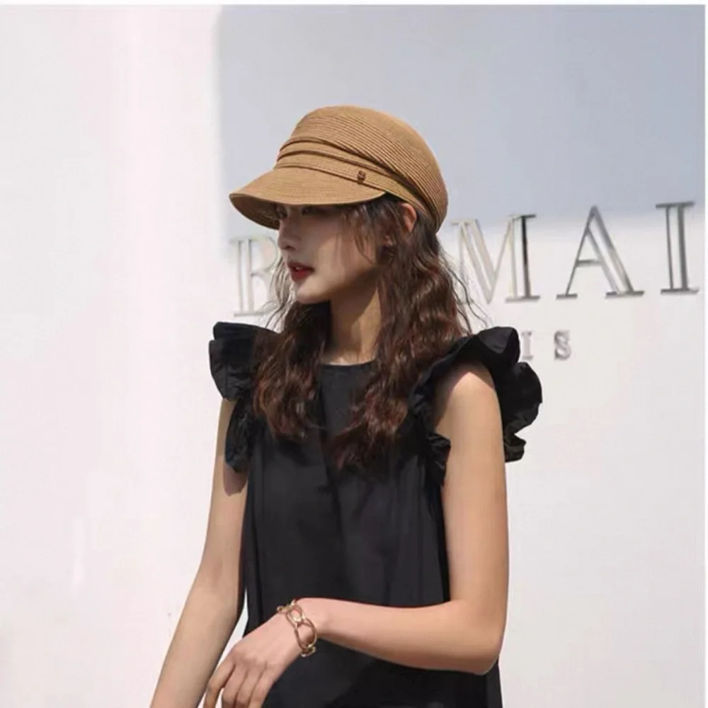 NWOT Straw Tan Cap - Picture 2 of 5